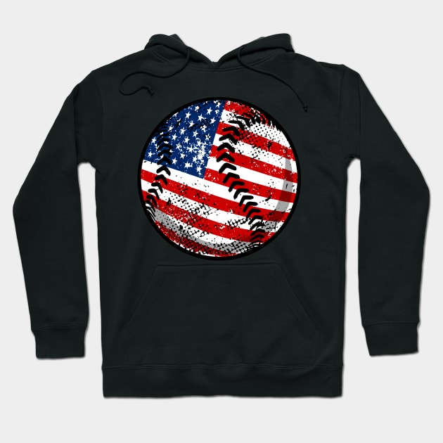 Baseball American Flag 4Th Of July Hoodie by schaefersialice